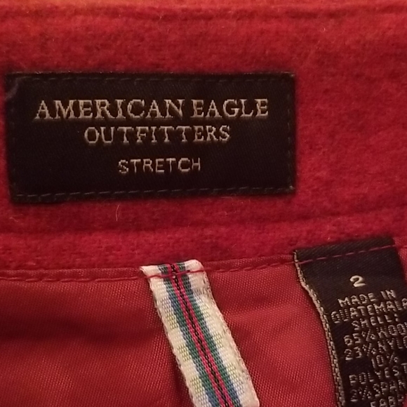 Red wool mini skirt - Picture 4 of 4